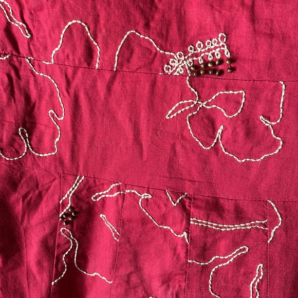 TIBI sz 4/6 red beaded tulle swing sweetheart dress shelf bust retro - Picture 2 of 9